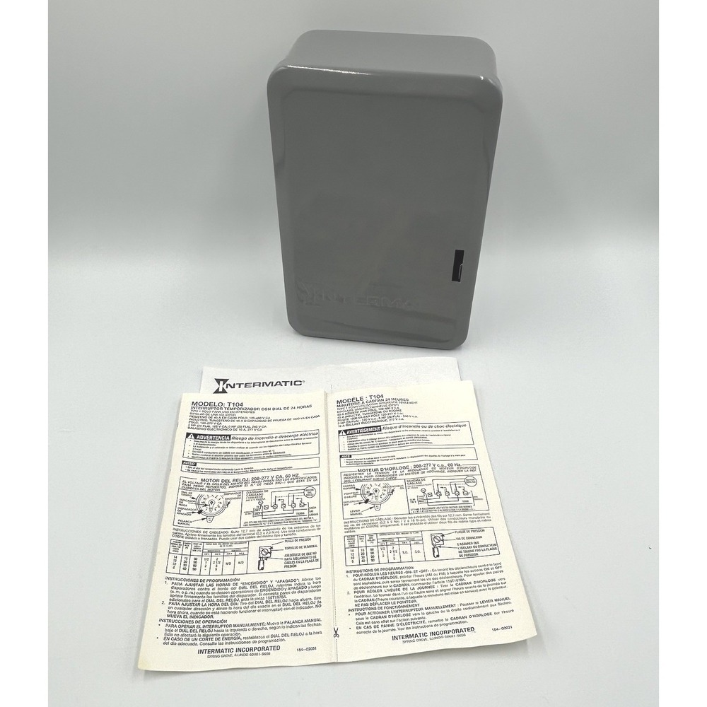 Intermatic T-104 Timer Switch Indoor Case, Type 1 Metal, Gray box ONLY No  Timer